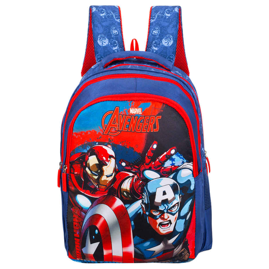 Striders Marvel Avengers School Bag for Boys Blue 16 Inch Kids Backpack with Padded Straps