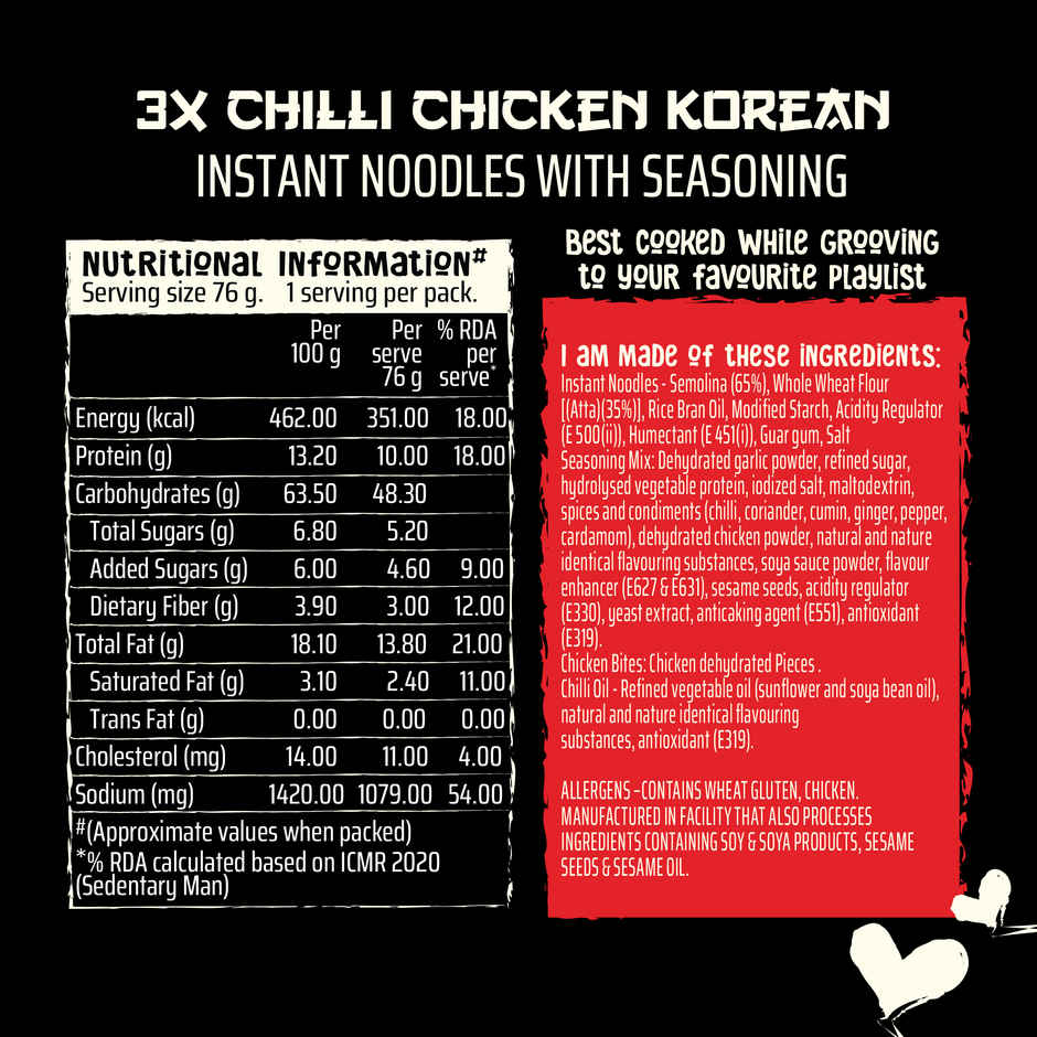 Wickedgud 3X Chilli Chicken Korean Instant Noodles