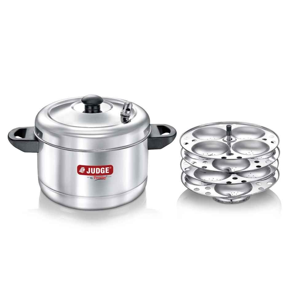 Judge By Prestige Stainless Steel Idli Cooker with 4 Plates,High Quality SS,Corrosion Free,Silver
