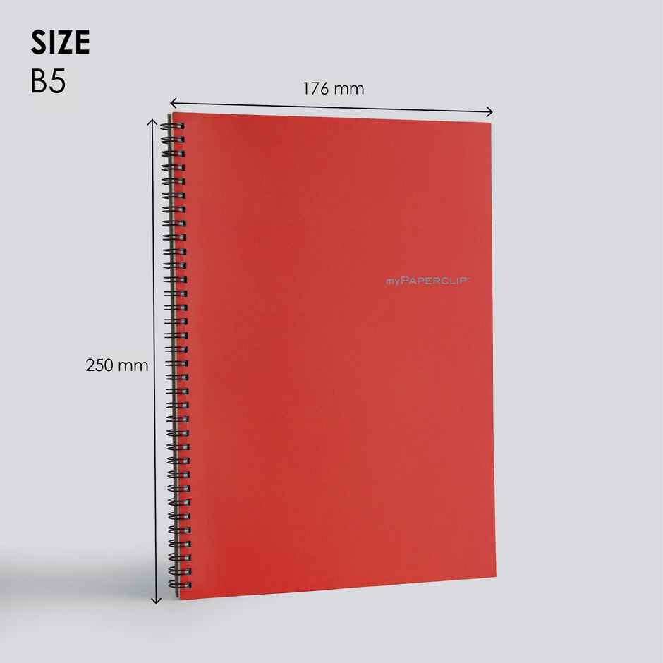 myPAPERCLIP - Neo Wiro Series NoteBook, 160 Pages, B5-Ruled-Red