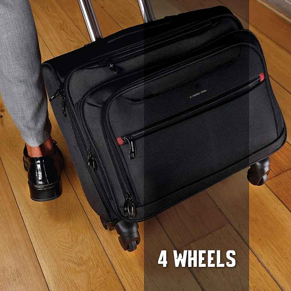 Nasher Miles Wall Street 39L Black Polyester Laptop Roller Case
