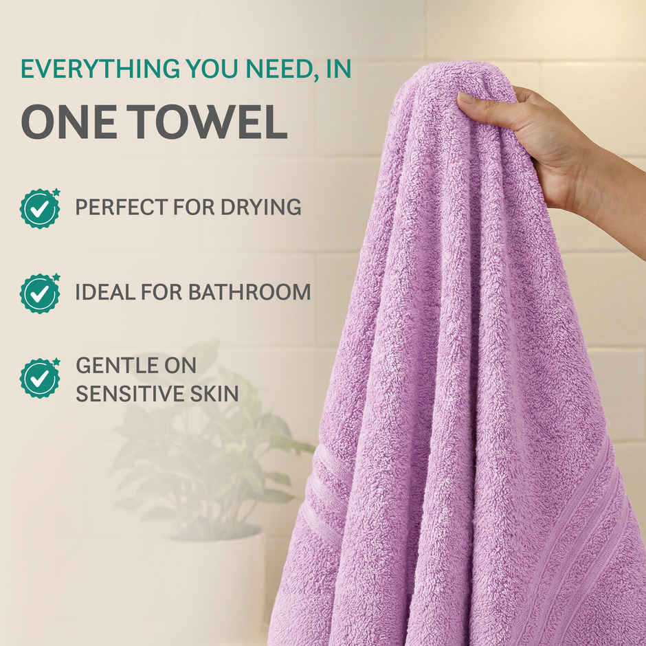 myTrident Comfort Living Cotton Bath Towel | Violet Sky