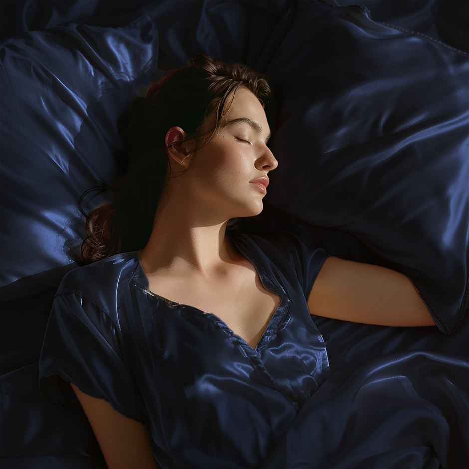 Stoa Paris Mystique Blue Flat Bedsheet Set - King - 2 Pillow Covers