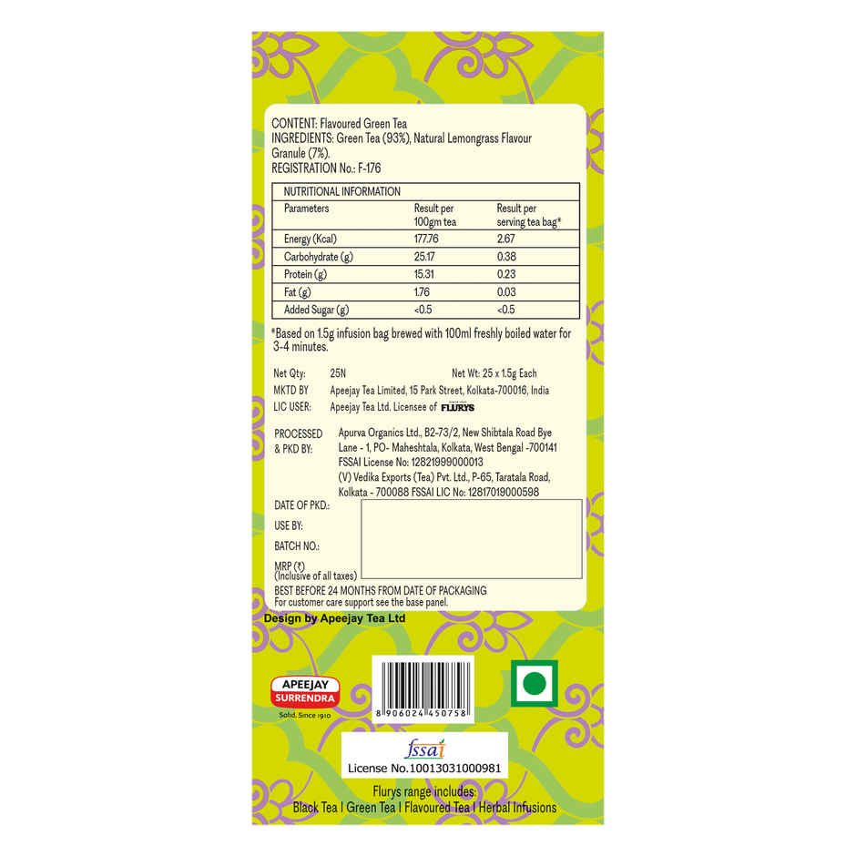 Flurys Uplifting Lemon Grass Green