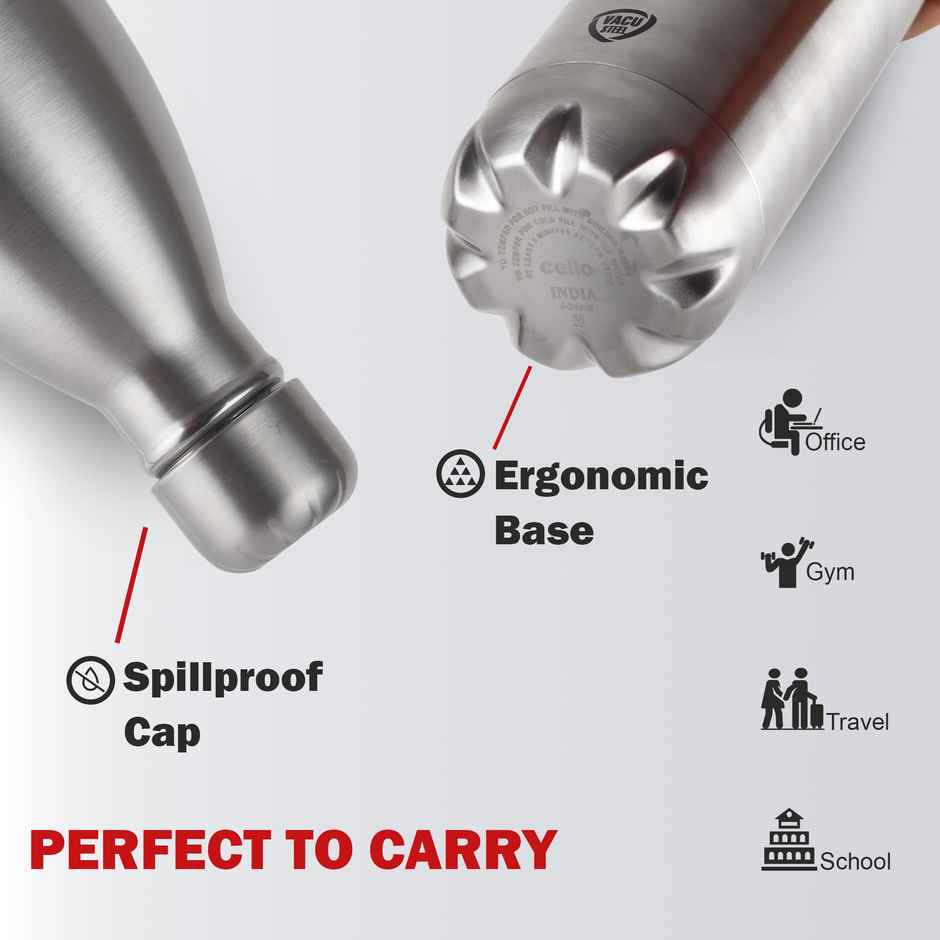 Cello Swift Thermosteel Water Bottle 500ml, Silver