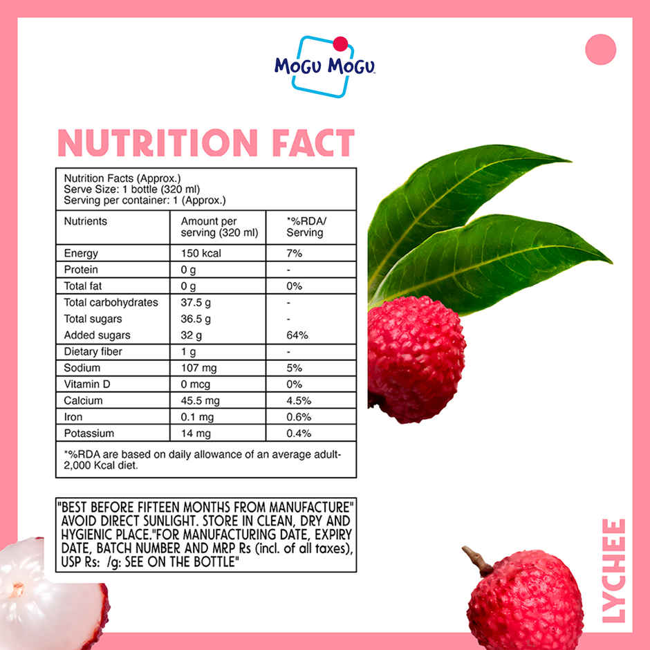Mogu Mogu Lychee Fruit Drink with Nata de Coco