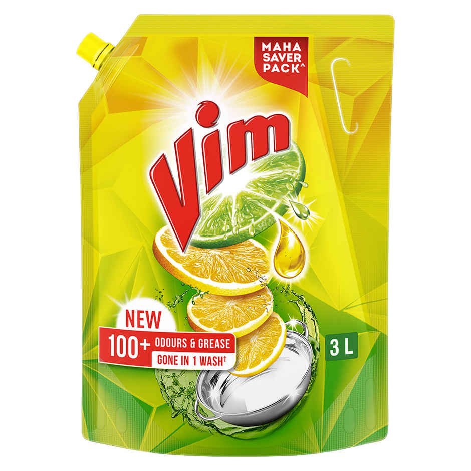 Vim Dishwash Liquid | Removes 100+ Odours & Grease In 1 Wash
