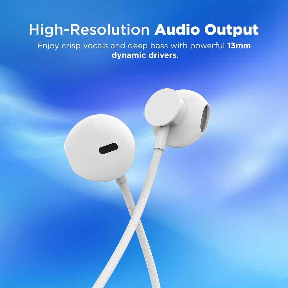 Aroma HF507 - 3.5mm Jack Clear Hi-Fi Sound With Volume Control Wired Earphone | White