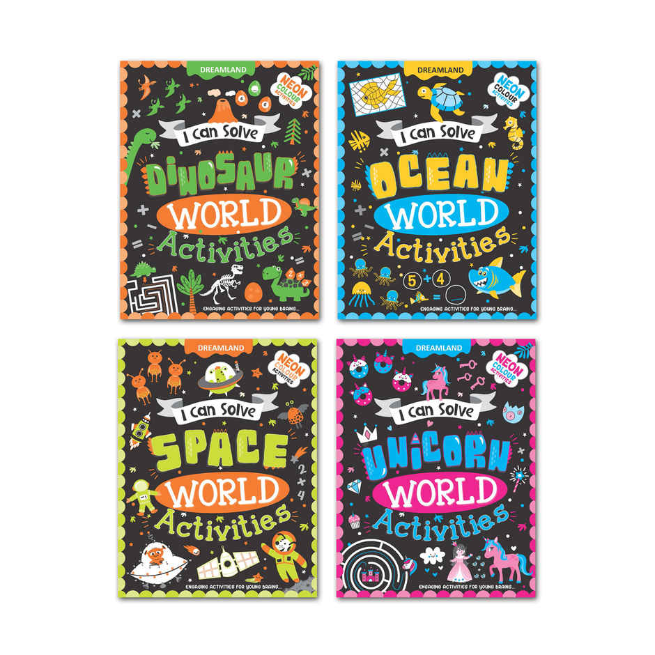 I Can Solve Activities Book for kids Set of 4 - With Colouring Pages, Mazes, Dot-to-Dots|Kids Book