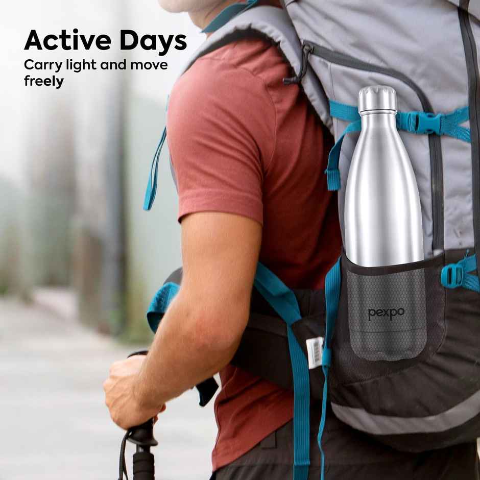 Pexpo 24 Hrs Hot And Cold Water Bottle With Jute-Bag Vacuum Insulated Electro Flask - 1800 ml