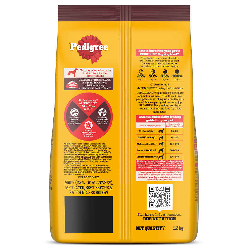 Pedigree Adult Meat & Rice Dry Dog Food