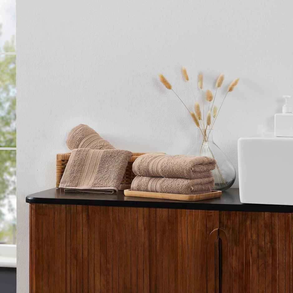 Mytrident Cotton Hand Towel | 500 GSM | Gym Towel Set - Acorn