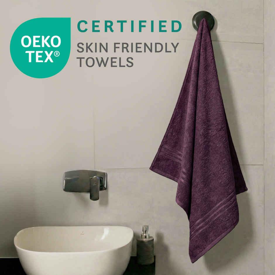Home Elegance by My Trident Comfort Living Cotton Bath Towel | 28 in x 55 in | Black Current