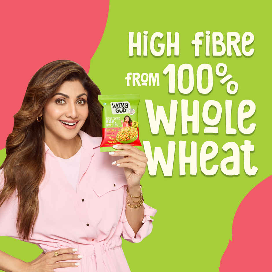 WickedGud Whole Wheat Masala Noodles | No Maida | No Palm Oil | Source of Protein