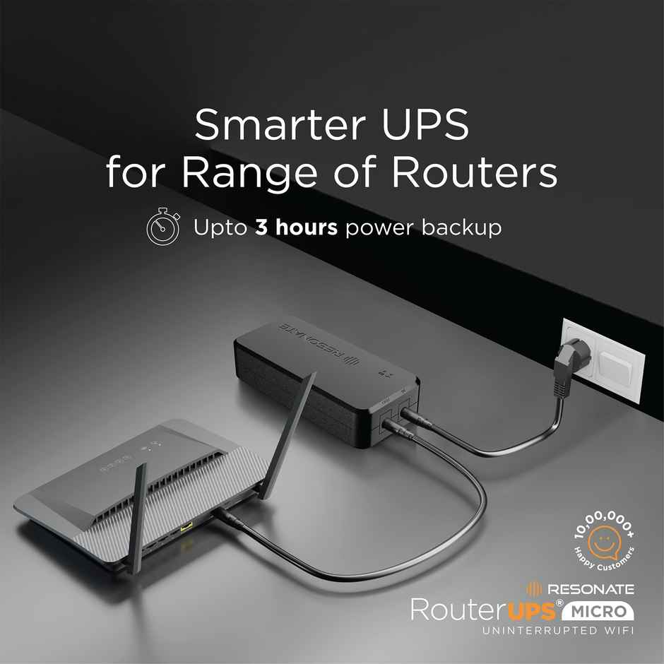 Resonate RouterUPS 12V1A , Upto 3 hours Backup - Micro
