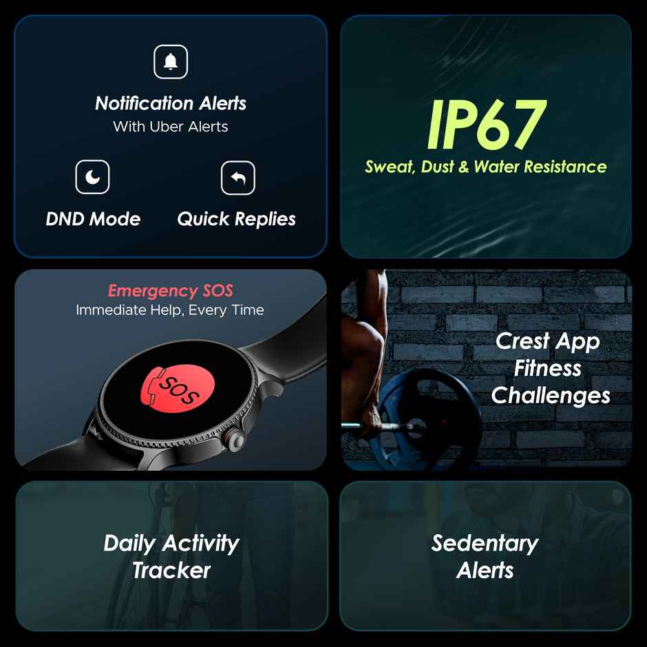 boAt Lunar Discovery Smartwatch | 1.34" Display | BT Calling - Active Black