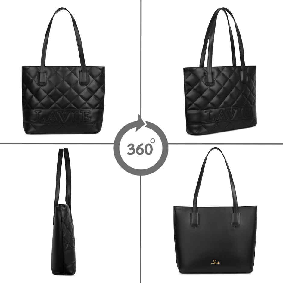 Lavie Womens Quilt Jossie Tote Handbag | Black