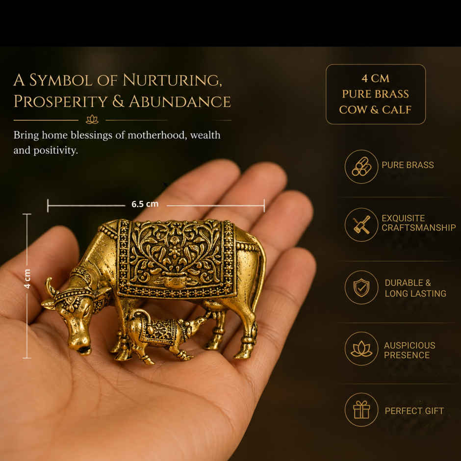 Pure Brass Kamdhenu Idol | Estoria Collective