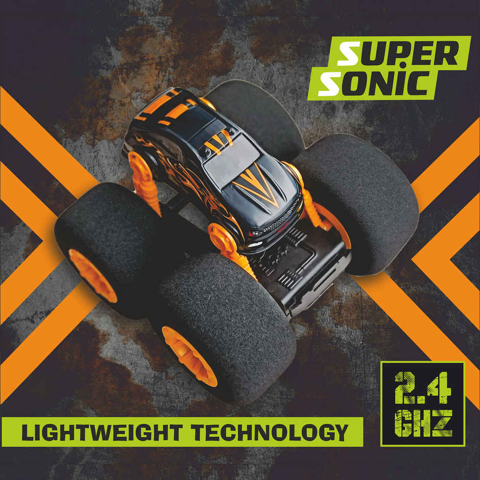 SEEDO Remote Control Car 1:16 , 2.4 GHz, USB Rechargeable, Fast Speed Super Sonic Stunt Car | Black