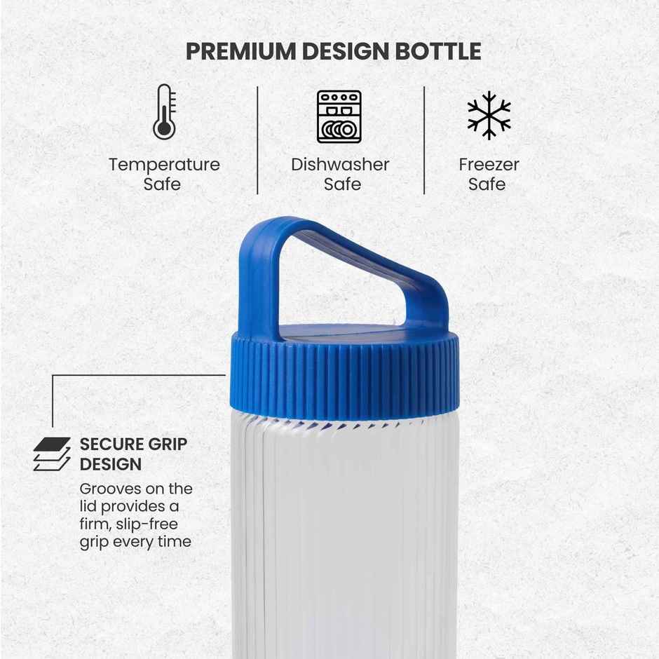 United Colors of Benetton Glass Water Bottle Silicone Base Leakproof BPA Free Durable