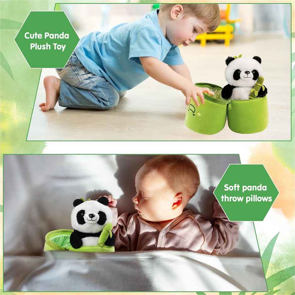 Kidology Cute Panda Plush with Bamboo| Kawaii Panda Stuffed Toys For Kids