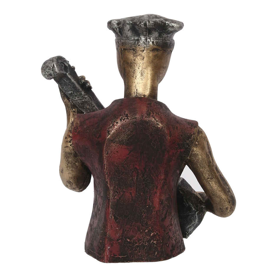 eCraftIndia Man Statue with Hat Playing Guitar Decorative Showpiece