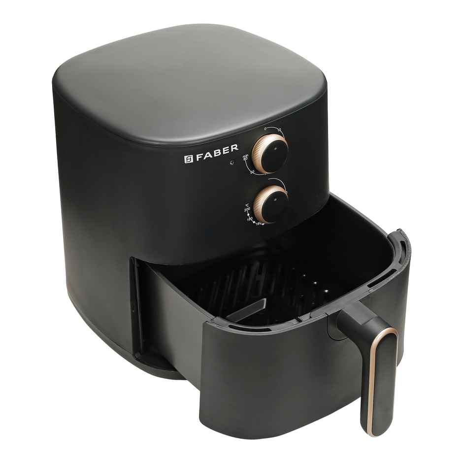 Faber 6L 1500W Air Fryer | 360 Air Cooking, Temperature & Time Control, Non-Stick | Black