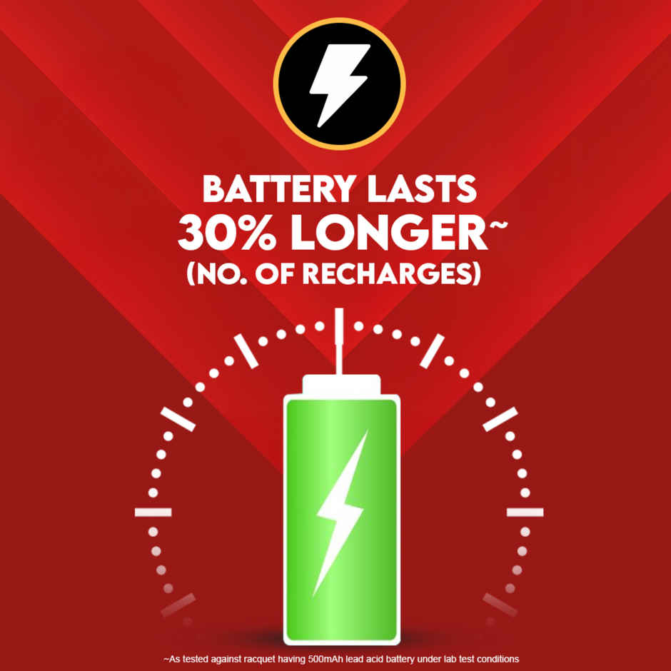 Mortein Advanced Electric Mosquito Racquet Bat | 30% Longer Battery Combo