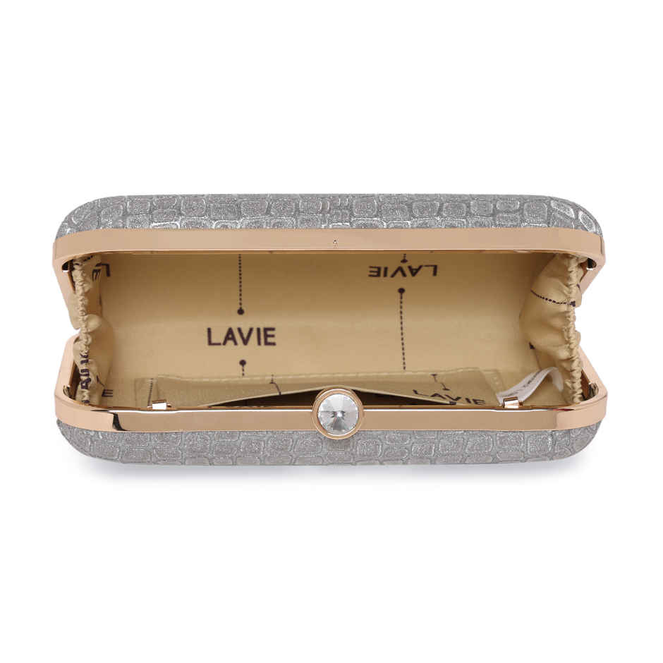 Lavie Women's Tinsel Frame clutch | Light Grey