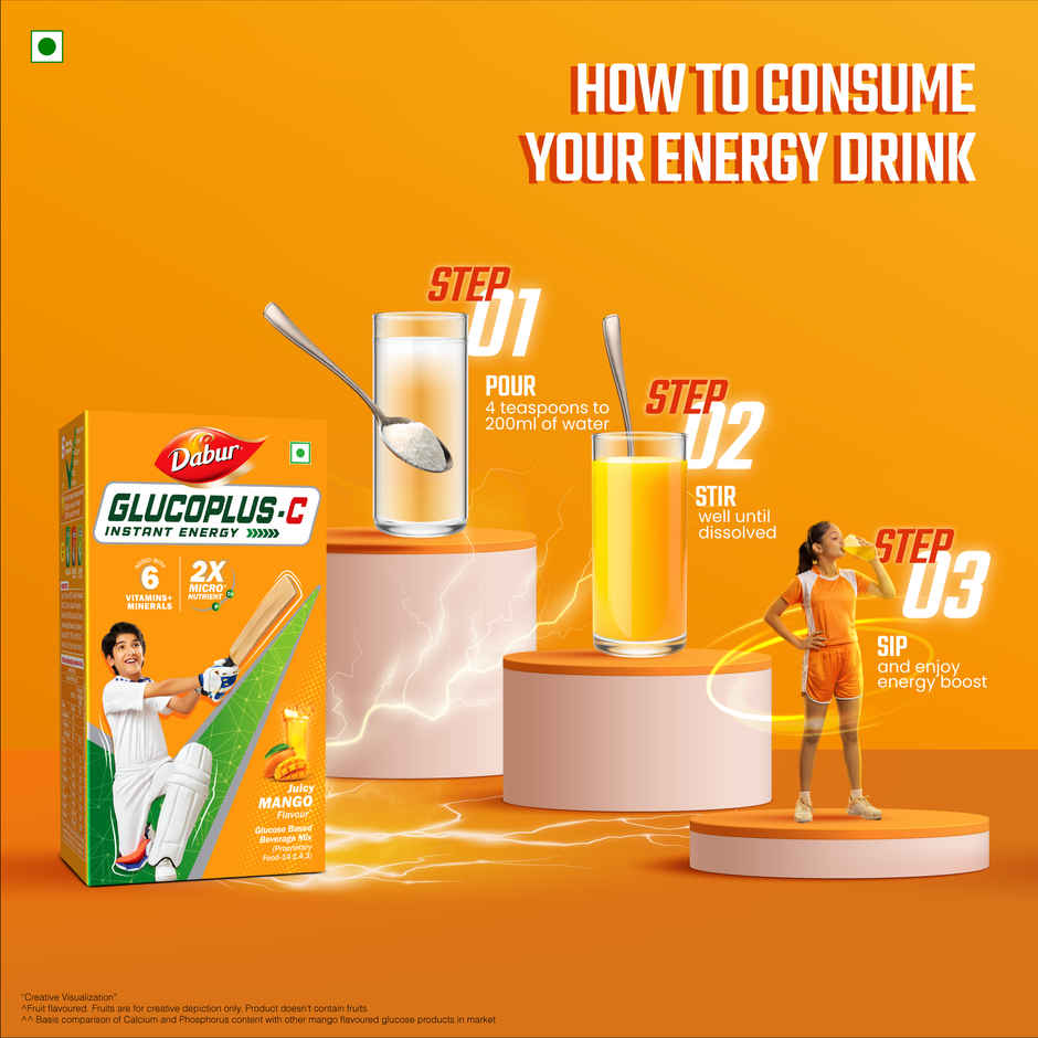 Dabur Glucoplus-C Mango Instant Energy Glucose Powder