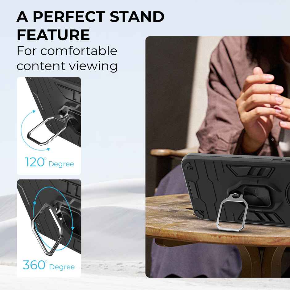 Artistque Case for Poco C71 5G Back Cover | Ring Stand Armor Cover