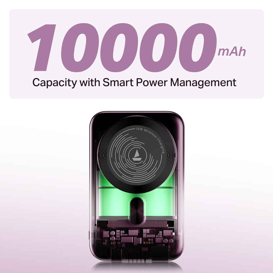 boat EnergyShroom PB331 MagnaCharge Wireless Powerbank | Purple