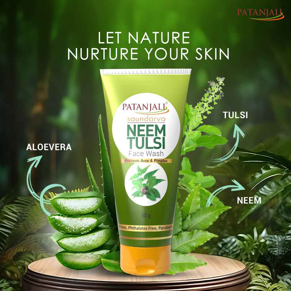 Patanjali Saundarya Neem Tulsi Face Wash- Antibacterial, Acne & Pimple Control