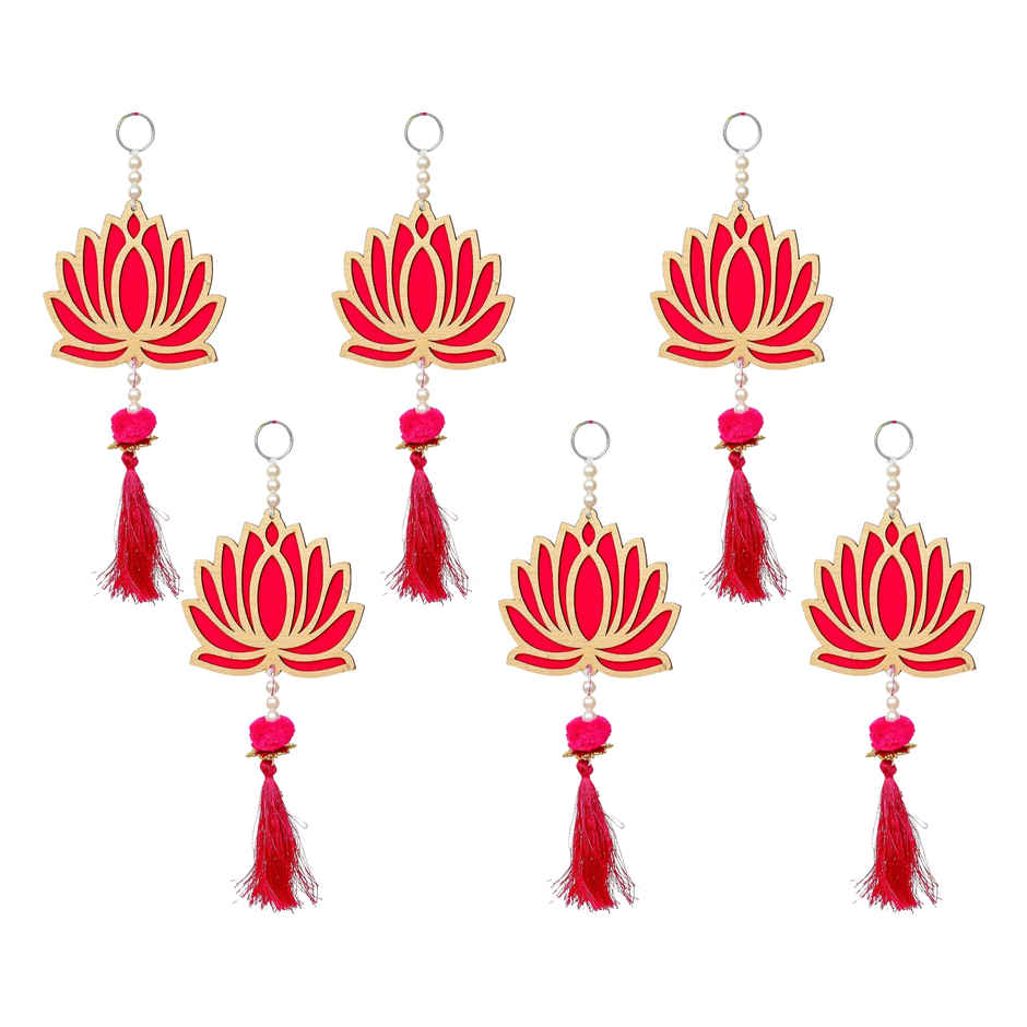 Lotus Flower Decorative Wall Hanging for Home Decor Pack  of 6 | eCraftIndia