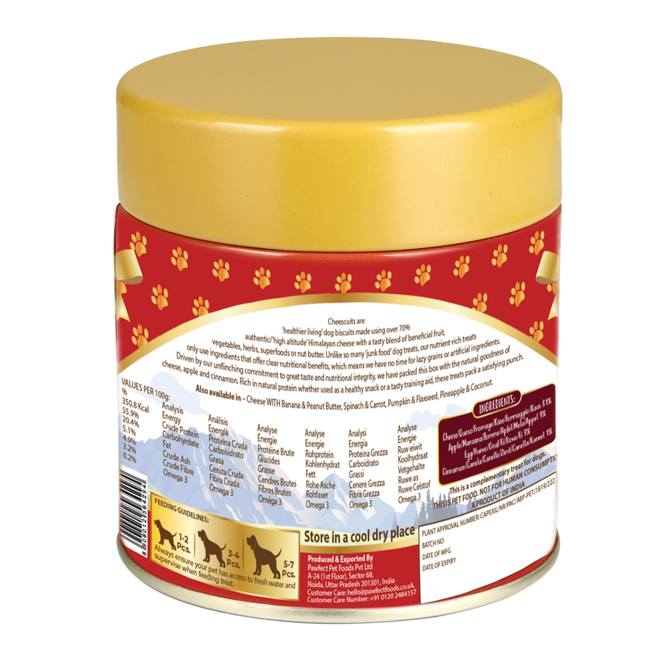 Pawfect Cheesecuits Cheese Biscuits with Apple, Eggs & Cinnamon Dog Training Treats