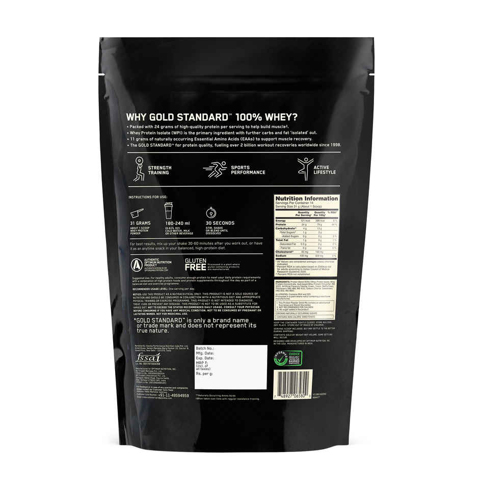 Optimum Nutrition (On) Pure Whey Gold Standard Powder Vanilla Ice Cream1 Lb
