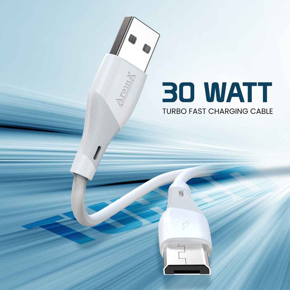 Aroma UC41 | 30W | USB To Micro | 1 m Turbo Fast Flexible Charging Data Cable