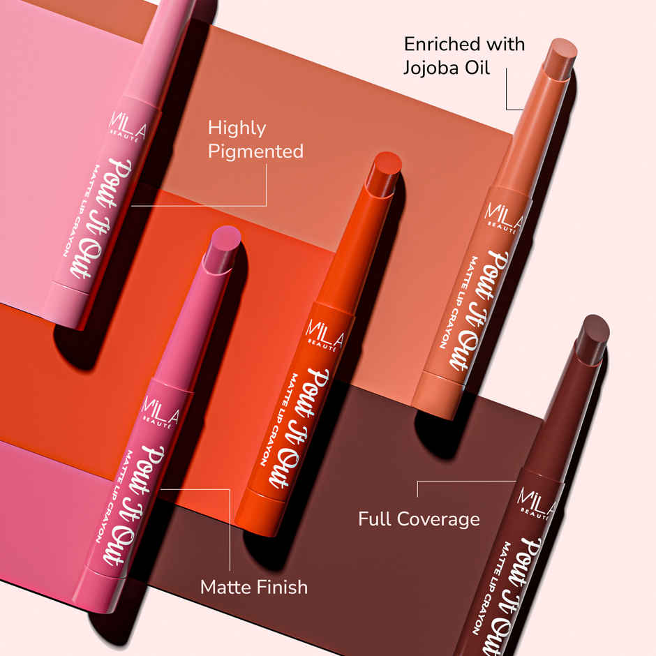 Mila Beaute Pout It Out Matte Lip Crayon Highly Pigmented Enriched With Jojoba Oil Anastasia