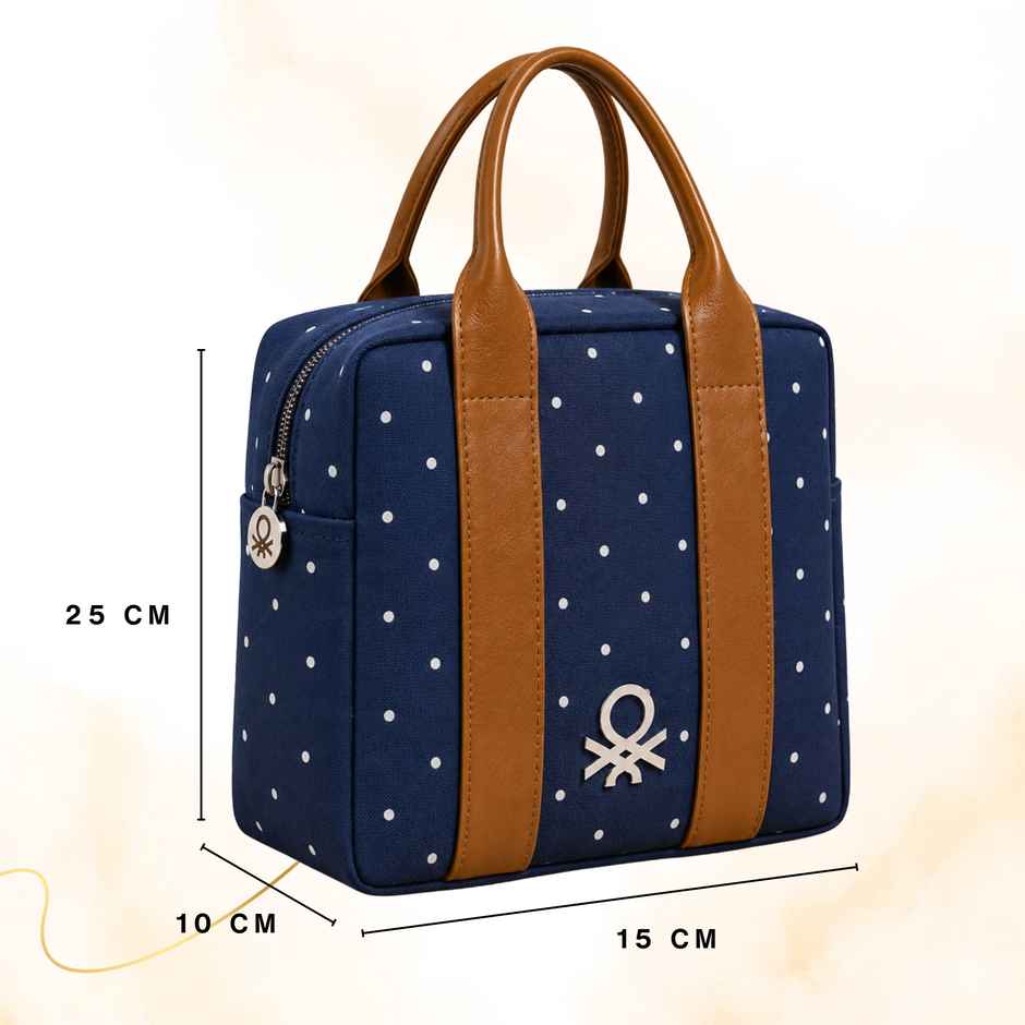 United Colors of Benetton Lunch Bag | Polyester | With Back Pocket | Navy Blue