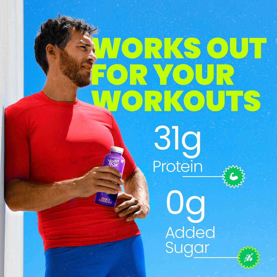 Yoga Bar 31g Protein Shake Double Chocolate, No Added Sugar, Rich In Calcium, Low Fat