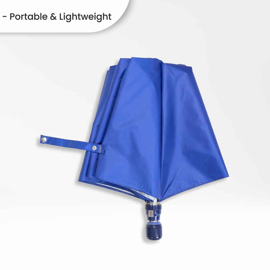 Cello Varsha 21 Inch 2 Fold Mix Mono Silver Umbrella | Royal Blue