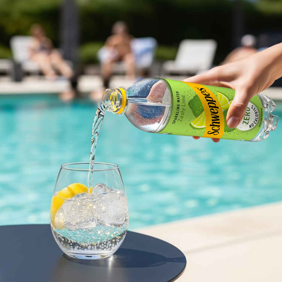 Schweppes Sparkling Water Zesty Lime | Zero Calories Flavoured Sparkling Water | The Coca-Cola Company