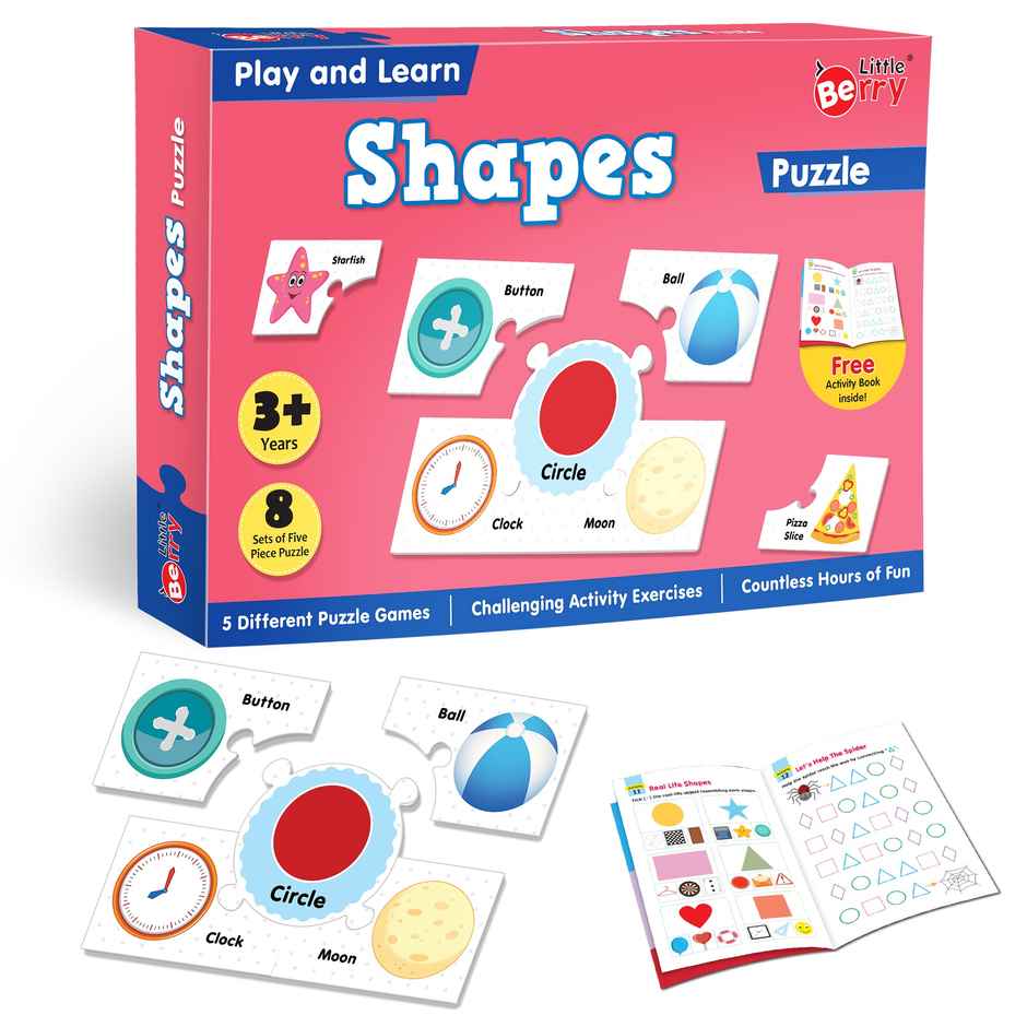 Little Berry Shapes Puzzle Game For Kids: Play And Learn Puzzle With Activity Book - Lb36
