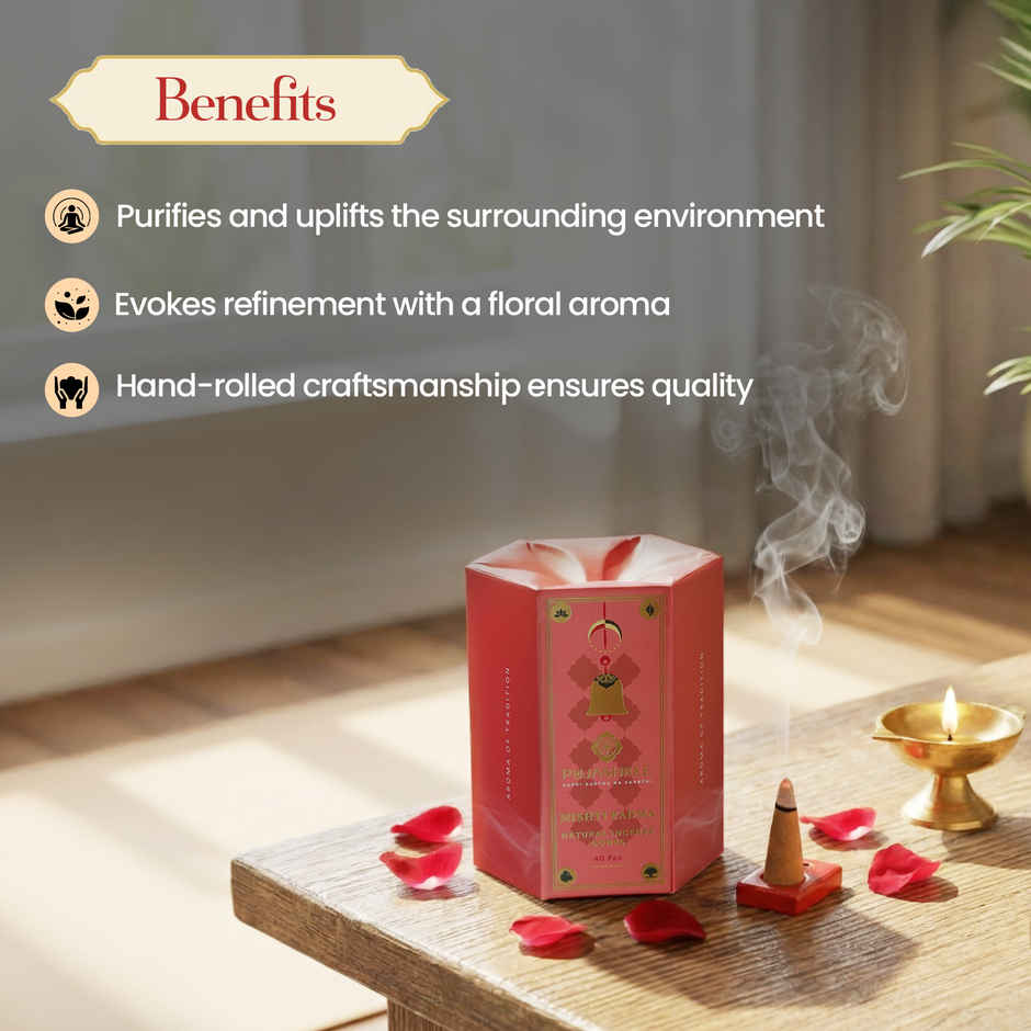 Pujashree Natural Incense Cones Mishti Padma | 2 inches