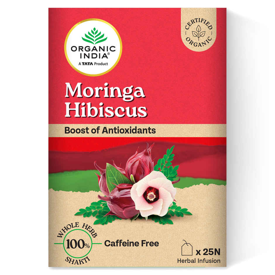 A TATA Product - Organic India Moringa Hibiscus 25 Tea bags