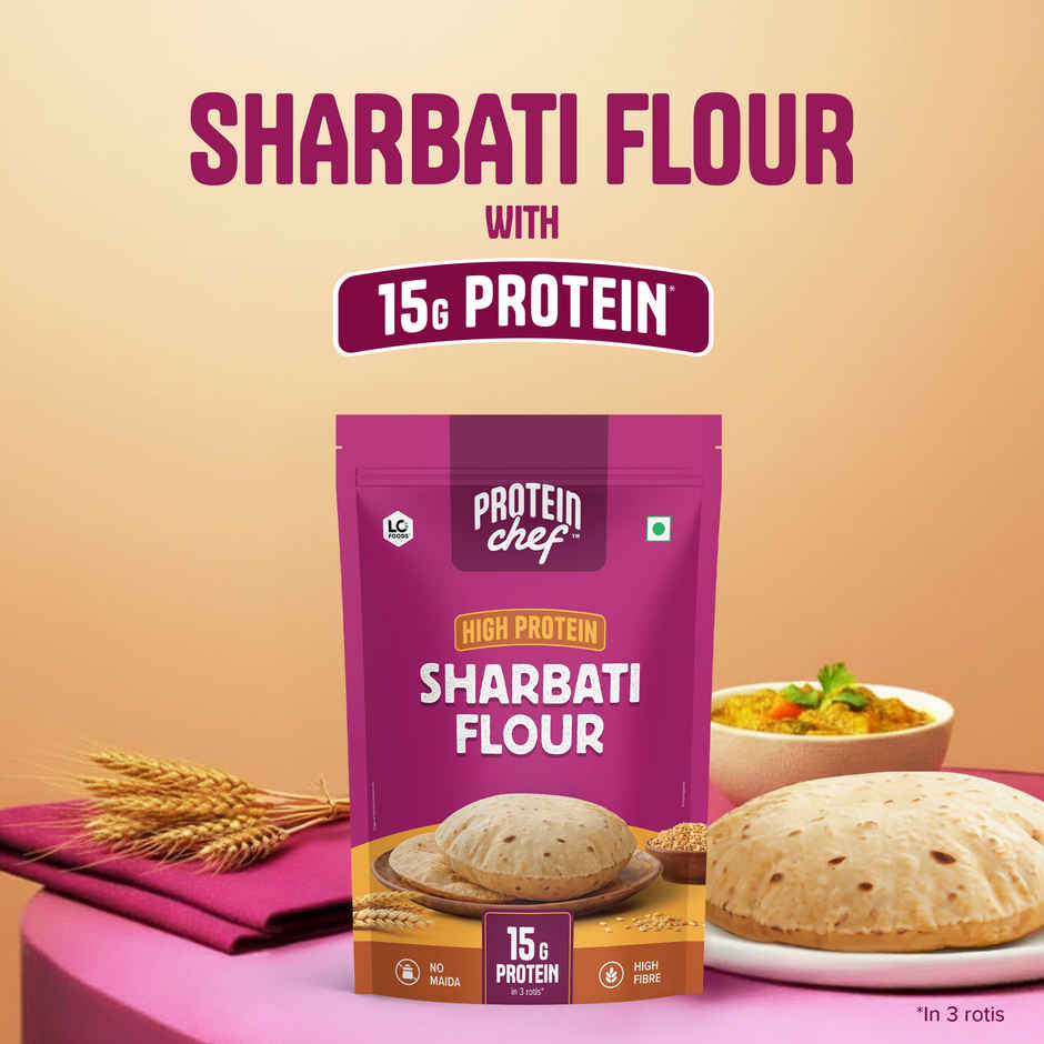 Protein Chef High Protein Premium Sharbati Atta | 50% More Protein with Select Multigrain