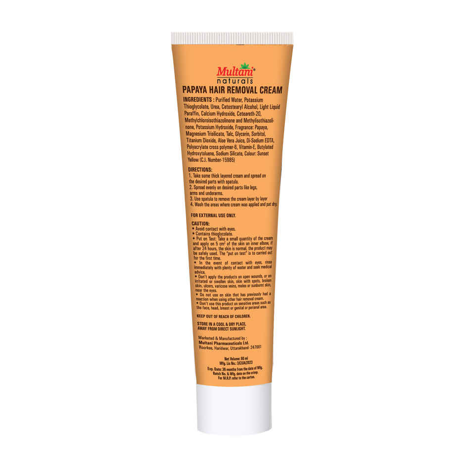 Multani Naturals Papaya Hair Removal Cream | Painless & Easy