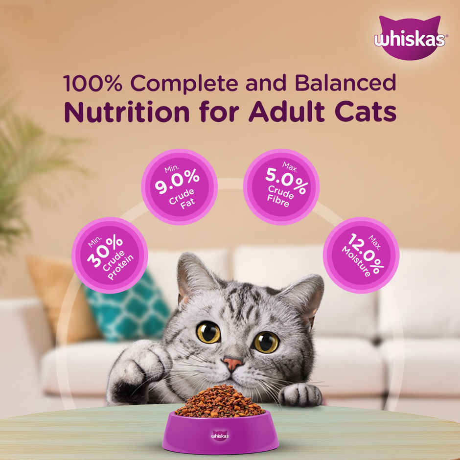Whiskas Adult (+1 Year) Dry Cat Food Food, Tuna Flavour Pack