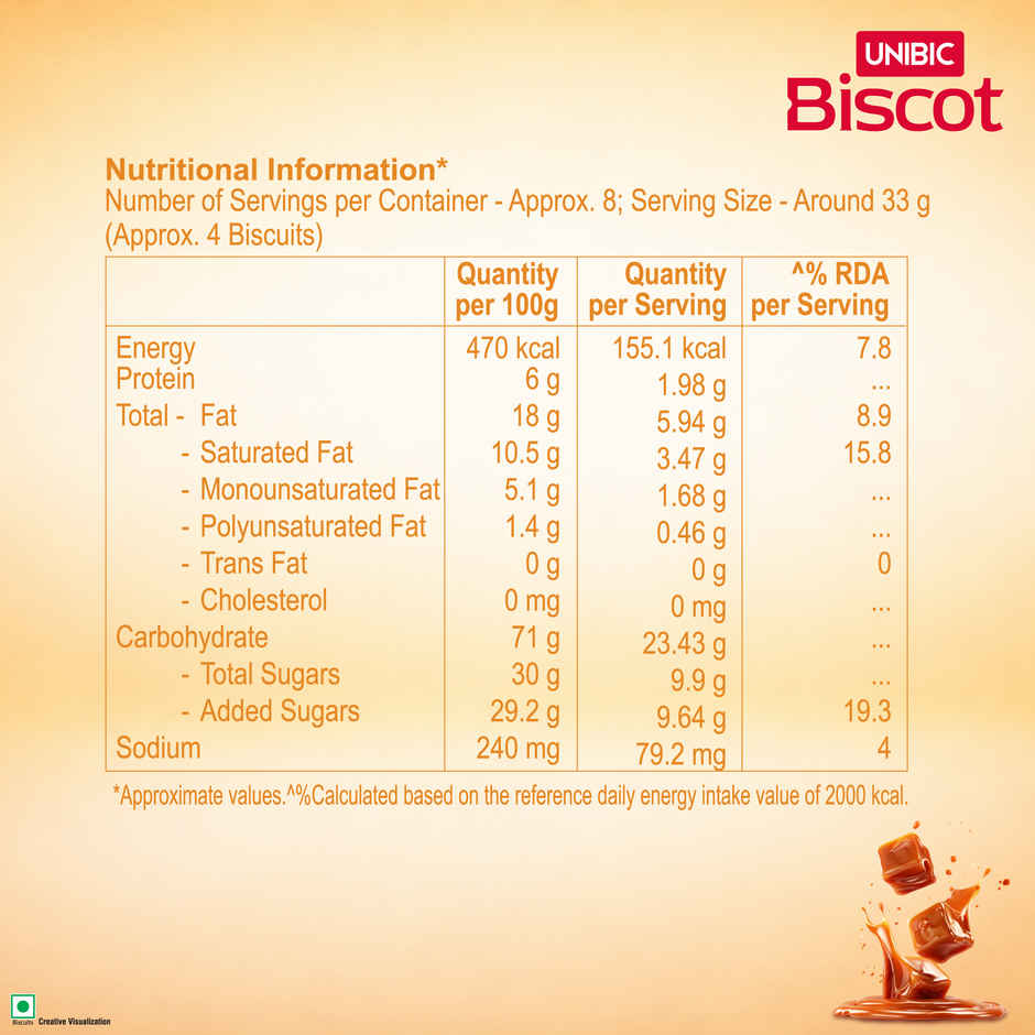 UNIBIC Biscot Caramel And Cinnamon Flavoured Atta Biscuits | Cholesterol-Free And Trans Fat-Free Combo
