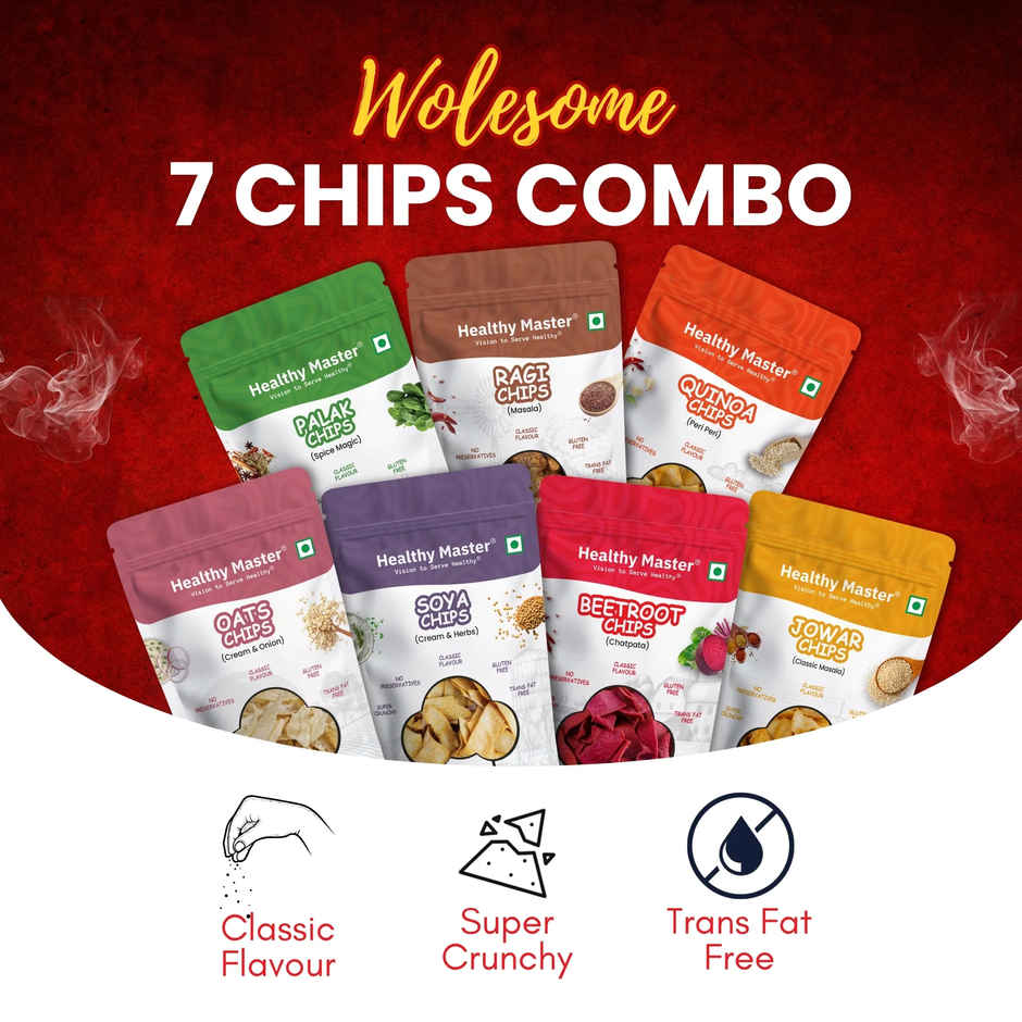 Healthy Master Baked Chips Combo 210G (30G Each), (Pack Of 7)